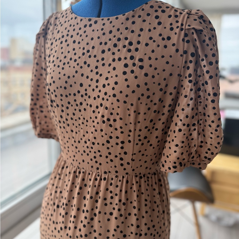 Polka Dot Puff Sleeve Dress